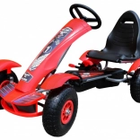 Gokart na pedály Racing XL pro děti 3 roky a více - červený