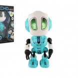 mluvící robot Echo 12 cm modrý se světlem a zvukem na baterie
