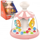 Woopie baby kolotočový bublifuk – růžový točící bąček se zvířátky a kuličkami