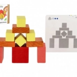 2v1 Dřevěná stavebnice a hlavolam pro děti