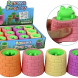 Antistresová hračka Žabák vyskočující z barelu