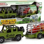 Terénní auto s přívěsem a dinosaurem DIY – zelené