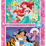 Puzzle Disney princezny Ariel a Jasmína 2×48 dílků