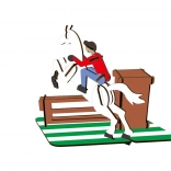 Woodcraft dřevěné 3D puzzle stojánek na tužky Dostihy