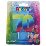 Párty svíčka Duha 70