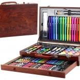 Umělecká sada v dřevěném kufříku 123 kusů