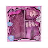 Růžový princeznovský set – sukýnka, pantoflíčky a kabelka