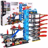 Dětské parkoviště 7 úrovní s helikoptérou a 10 autíčky