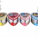 Plechová srdcová pokladnička se zámkem, 8 × 7 cm, více barev