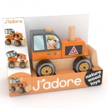 Dřevěná skládačka stavební auto