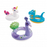 dětský nafukovací plovací kruh zvířátko 86 × 58 cm (lama, jednorožec, dinosaurus)