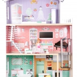 Velký dřevěný domeček pro panenky s výtahem ECOTOYS