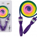 Duha skákací švihadlo s fialovými rukojeťmi