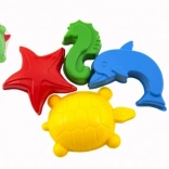 Plastové formičky na písek – mořská zvířátka, sada 4 ks v síťce