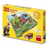 Dřevěné obrázkové kostky krtek a doprava 20 ks