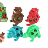 Antistresový mačkací dinosaurus s gelovými kuličkami 7 × 5 cm, 4 barvy
