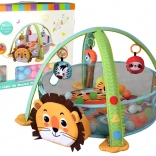 Edukativní hrací podložka lev 3v1 s ohrádkou a míčky, melodie