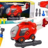 Šroubovací vrtulník pro děti k montáži – červený