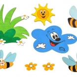 Dřevěná dekorace louka a včelky DoDo