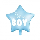 Foliový balónek hvězda "It's a boy" modrá 48 cm