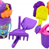 dětská sada na písek s motivem zmrzliny – kyblík, lopatka, hrábě, konev a formičky