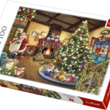 Puzzle Santa u vánočního stromečku 100 dílků