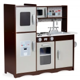 Velká dřevěná kuchyňka pro děti s lednicí a skříňkami od ECOTOYS