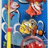 Rybolov pro děti s podběrákem a 5 rybami