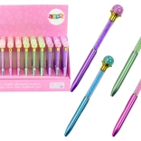 Kuličkové pero s diamantovou koulí, modrá náplň 0,7 mm, mix barev