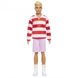 Barbie Ken model – červeno‑bílé pruhy