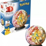 3D puzzle koule POKÉMON – 72 dílků na podstavci