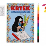Omalovánky KRTEK A5 maluj podle barevných teček s voskovkami, 11 ks v sáčku