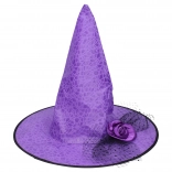 Karnevalový set čarodějnický klobouk fialový