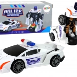 Bílý policejní auto-robot 2v1 transformace