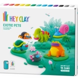 Hey Clay plastelína – exotická zvířata, sada 15 kelímků