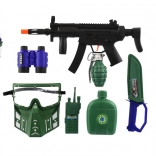 Vojenská sada samopal s doplňky 32 cm