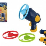 Vystřelovací vrtulky se startovací pistolí, 3 ks, plast, mix barev