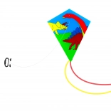 Létající drak s dinosaury