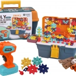 Konstrukční stavebnice 3D ve skříňce s vrtačkou