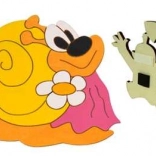 Dřevěná dekorační magnetka Šneková