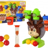 Zručnostní hra jelínek – házení míčků do kelímků