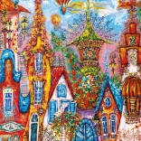 Puzzle Heye - Charming Village: Modrá brána 500 dílků