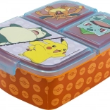 Dětský svačinový box se 3 přihrádkami POKÉMON oranžovo‑modrý Stor
