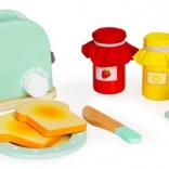 Dřevěný topinkovač se snídaňovou sadou