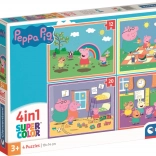 Clementoni Puzzle Prasátko Peppa 4v1