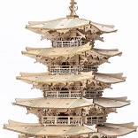 3D dřevěné puzzle pětipatrová pagoda
