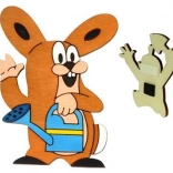 Dřevěná dekorační magnetka Krtek – kamarád zajíc