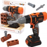 elektronická aku vrtačka a šroubovák smoby black&decker s cihlou