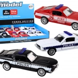 Kovové policejní a hasičské auto 1:32 s frikčním pohonem