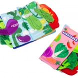 Měkká textilní knížka pro miminka – zelenina, šustící a pískací